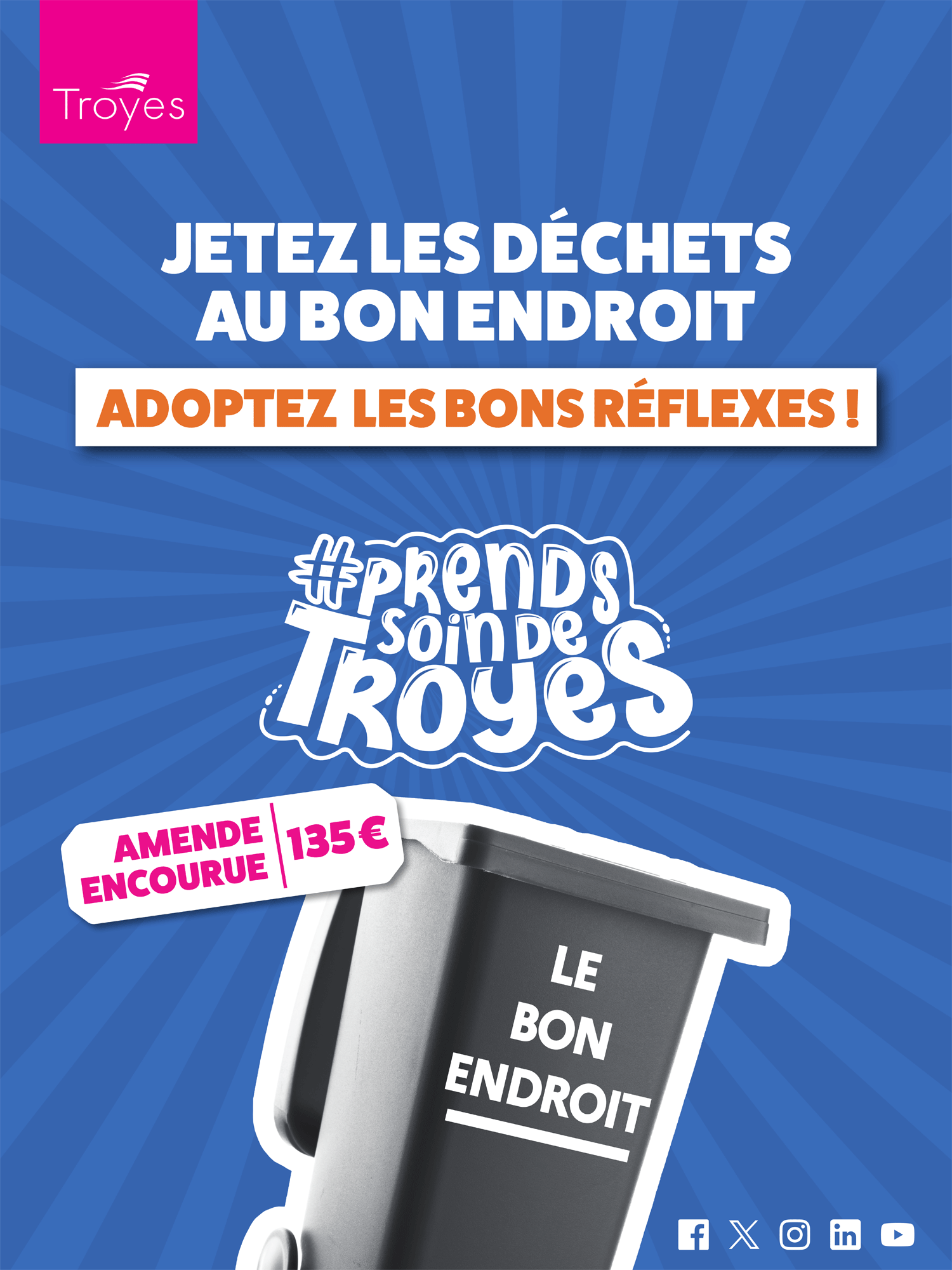 Affiche Prends soin de Troyes - déchets