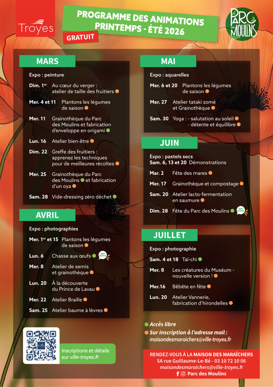 Programme-MDM-PDM-printemps-ete-2026_calendrier Calendrier des animations au Parc des moulins