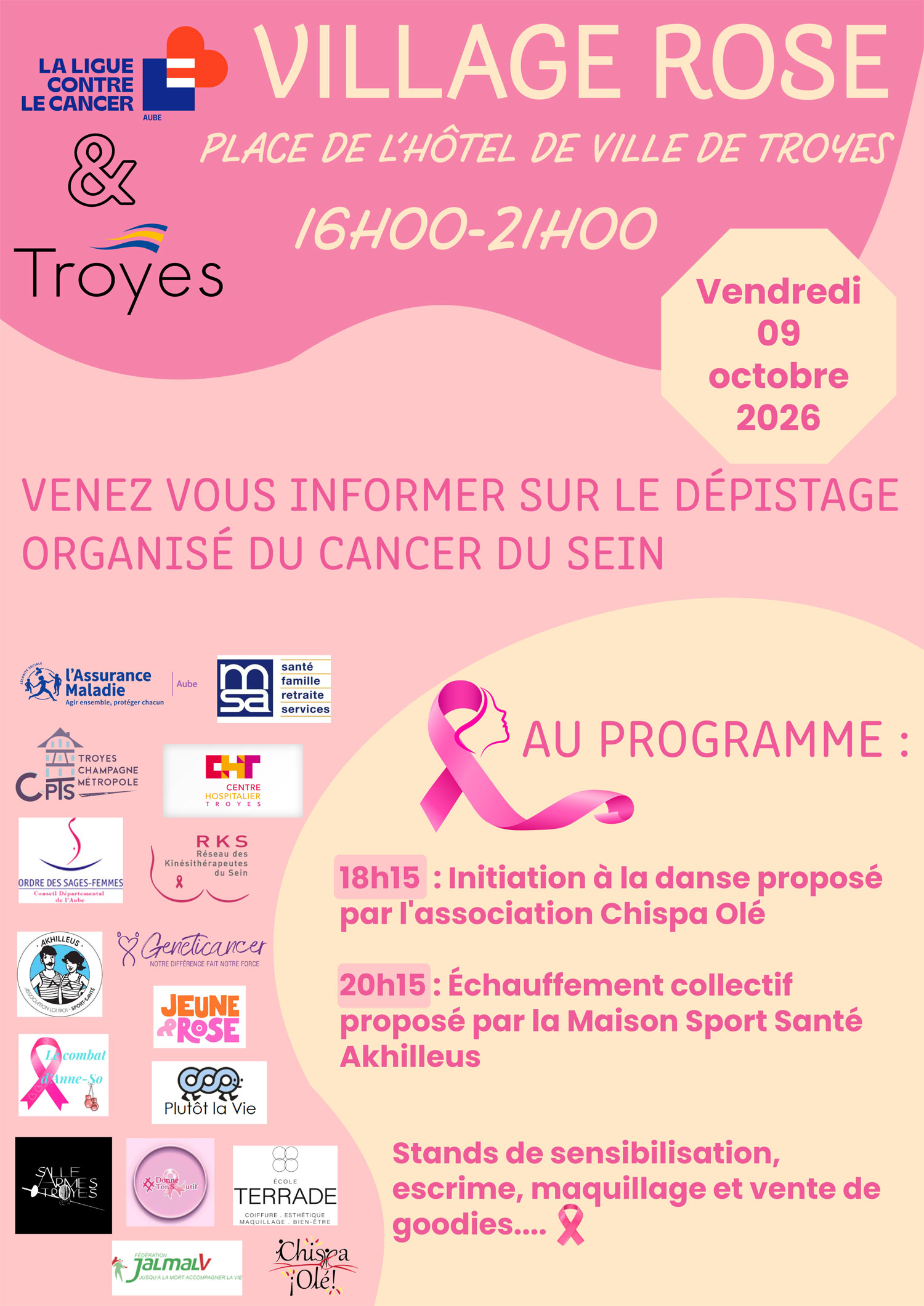 Affiche village rose