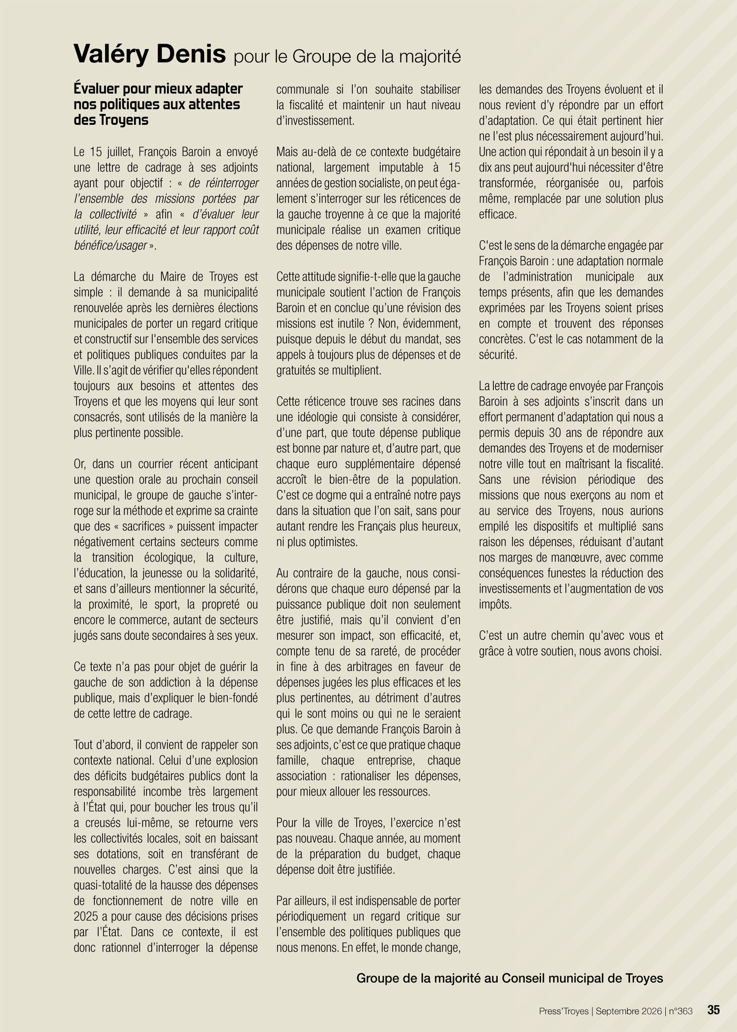 PressTroyes_363_Septembre_2026_Expression_politique_Majorite Expression politique Majorité Press'Troyes n° 363 septembre 2026