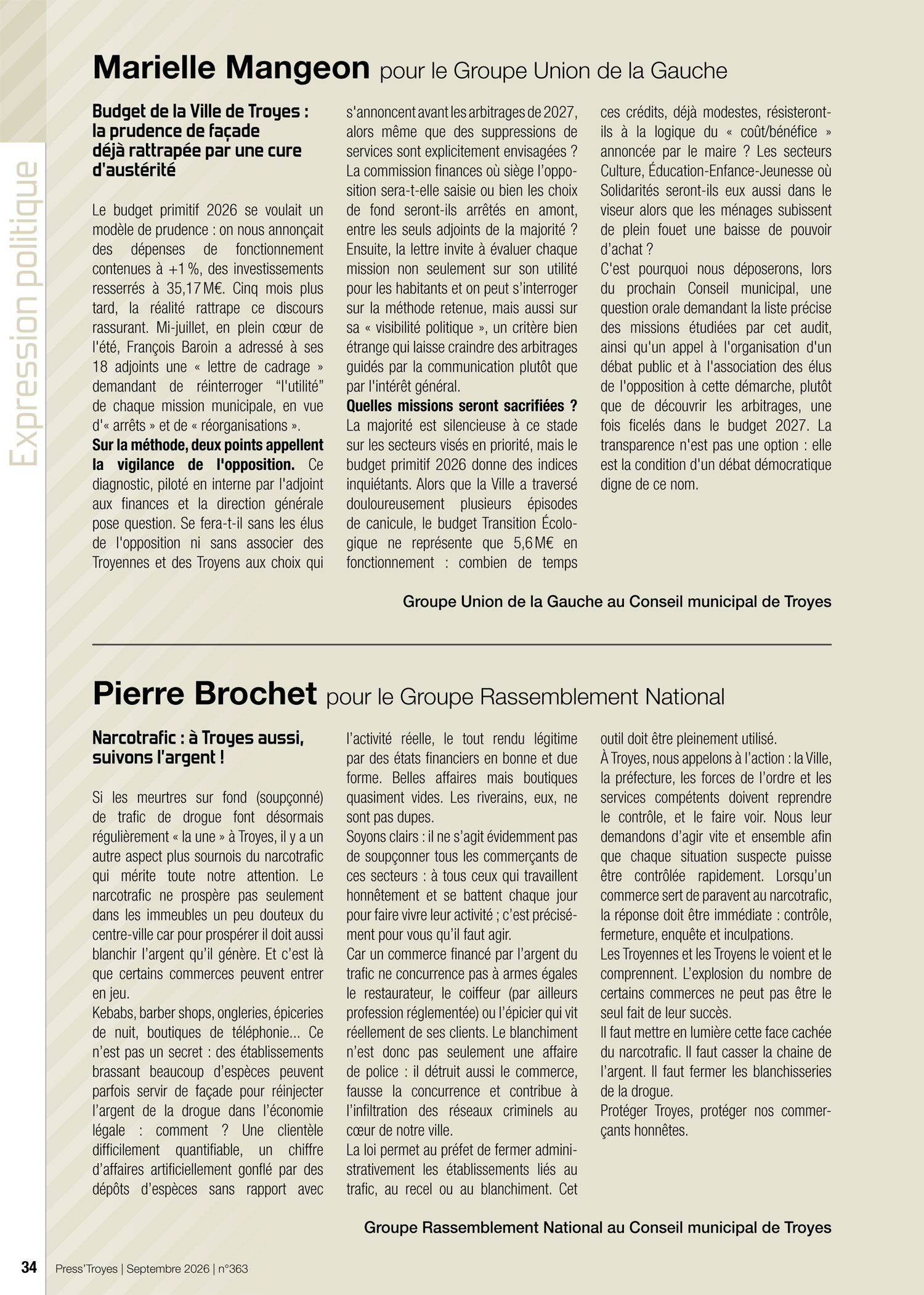 PressTroyes_363_Septembre_2026_Expression_politique_Opposition Expression politique Opposition Press'Troyes n° 363 septembre 2026